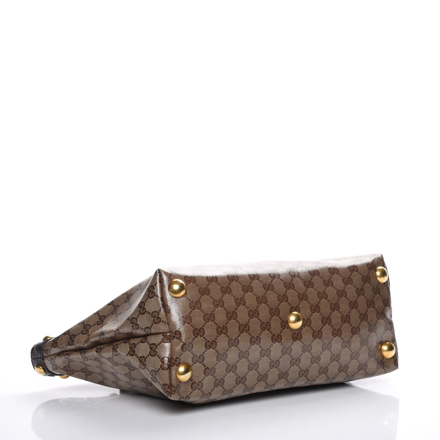 Crystal Monogram Medium Babouska Shopping Tote Dark Brown