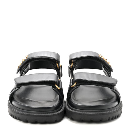 Christian Dior Lambskin Dioract 10mm Sandals 35 Black 3 of 10