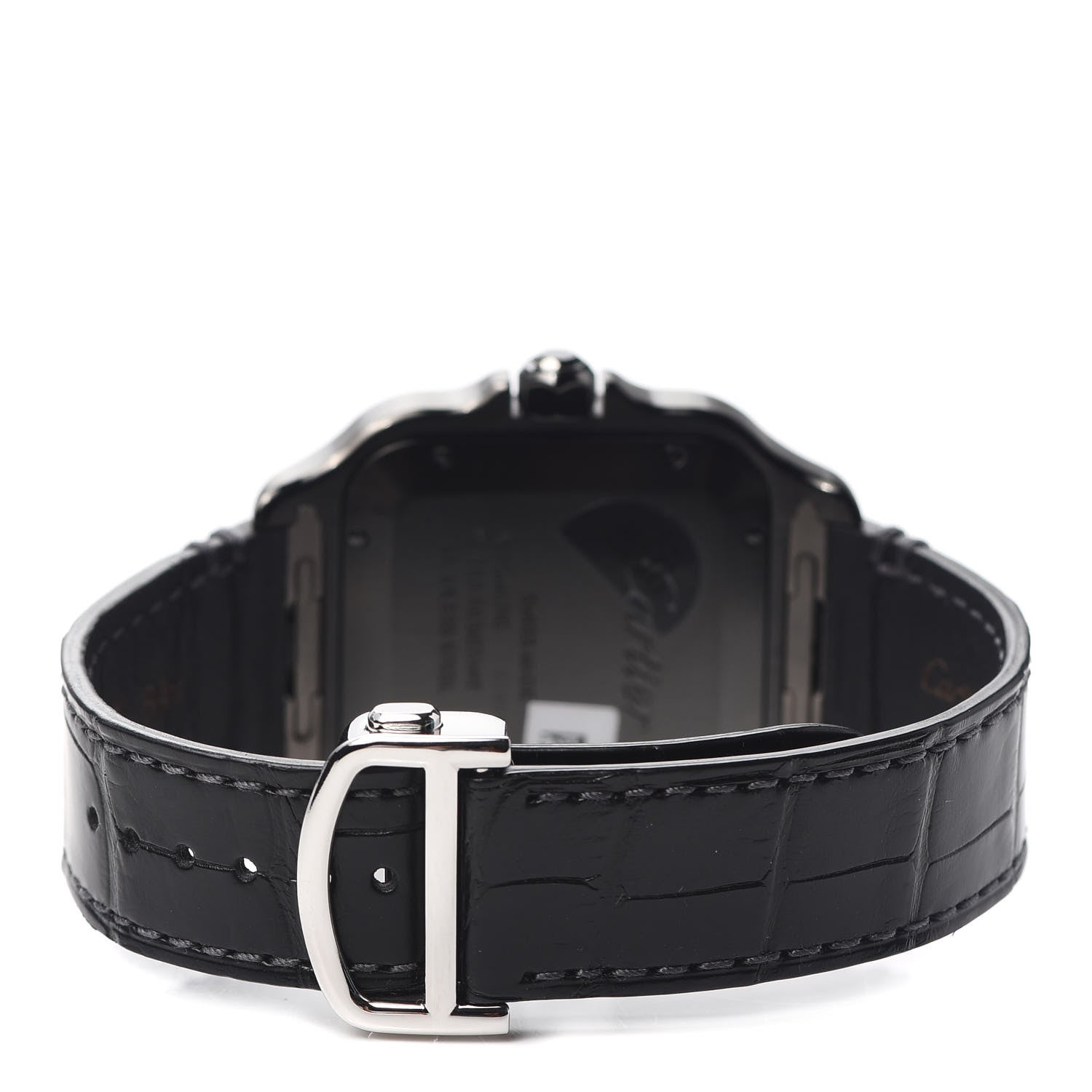 Cartier ADLC Stainless Steel Alligator 39.8mm Santos De Cartier Automatic Watch Black 3 of 6