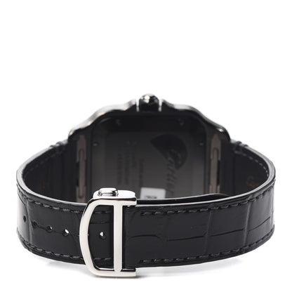 Cartier ADLC Stainless Steel Alligator 39.8mm Santos De Cartier Automatic Watch Black 3 of 6