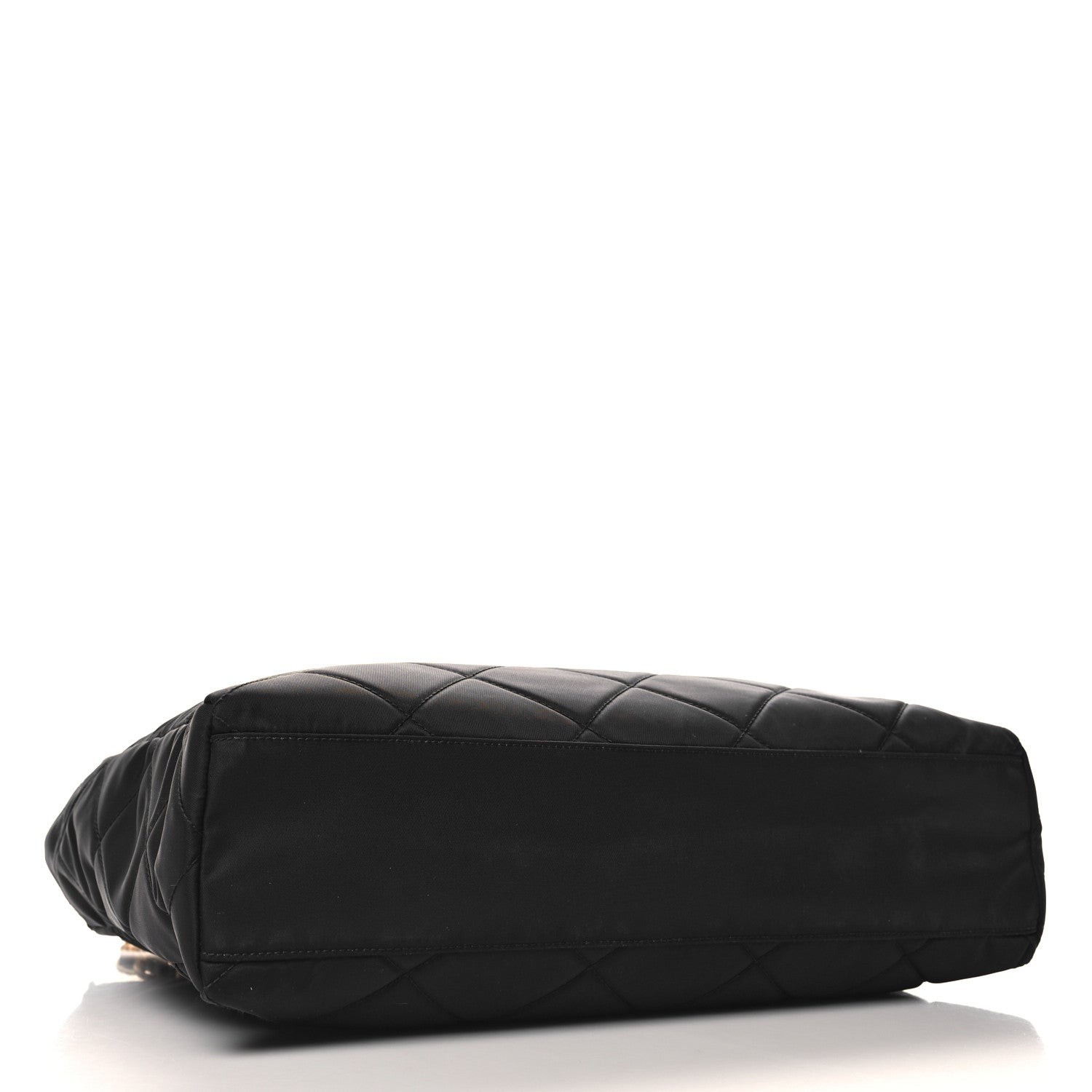 Prada Re-Nylon Impunturato Saffiano Triangle Stitched Re-Edition 1995 Chaine Large Shoulder Bag Black 4 of 9