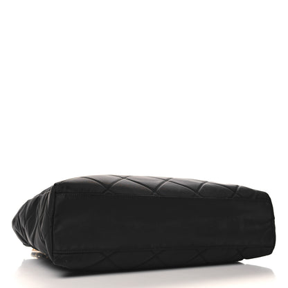 Prada Re-Nylon Impunturato Saffiano Triangle Stitched Re-Edition 1995 Chaine Large Shoulder Bag Black 4 of 9