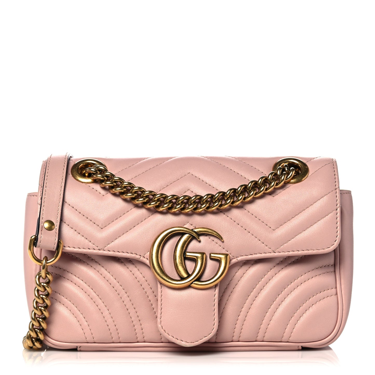 Calfskin Matelasse Mini GG Marmont Shoulder Bag Perfect Pink