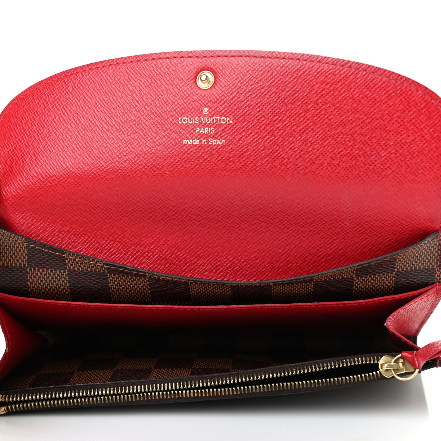 Damier Ebene Emilie Wallet Red