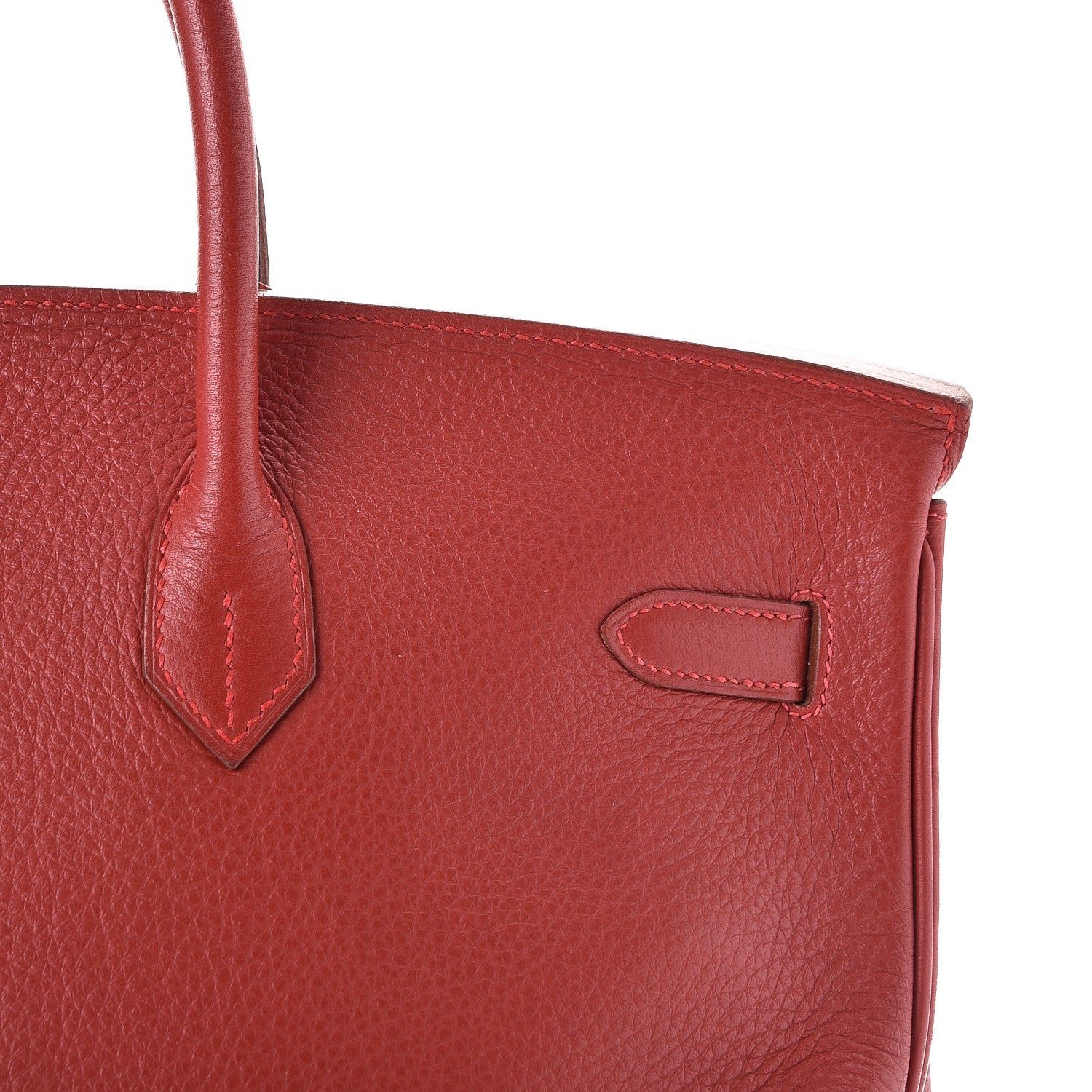 Hermes Taurillon Clemence Birkin 40 Rouge Casaque 12 of 46