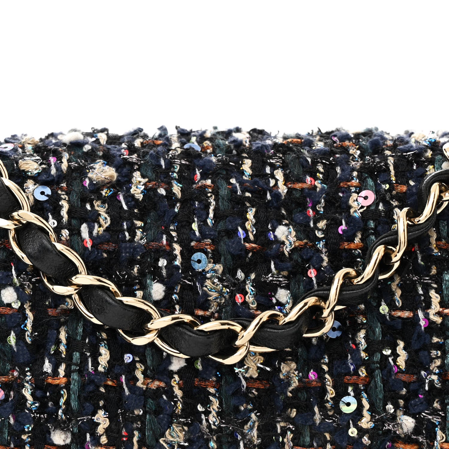 Chanel Sequin Mini Rectangular Single Flap Navy Blue Multicolor 8 of 10