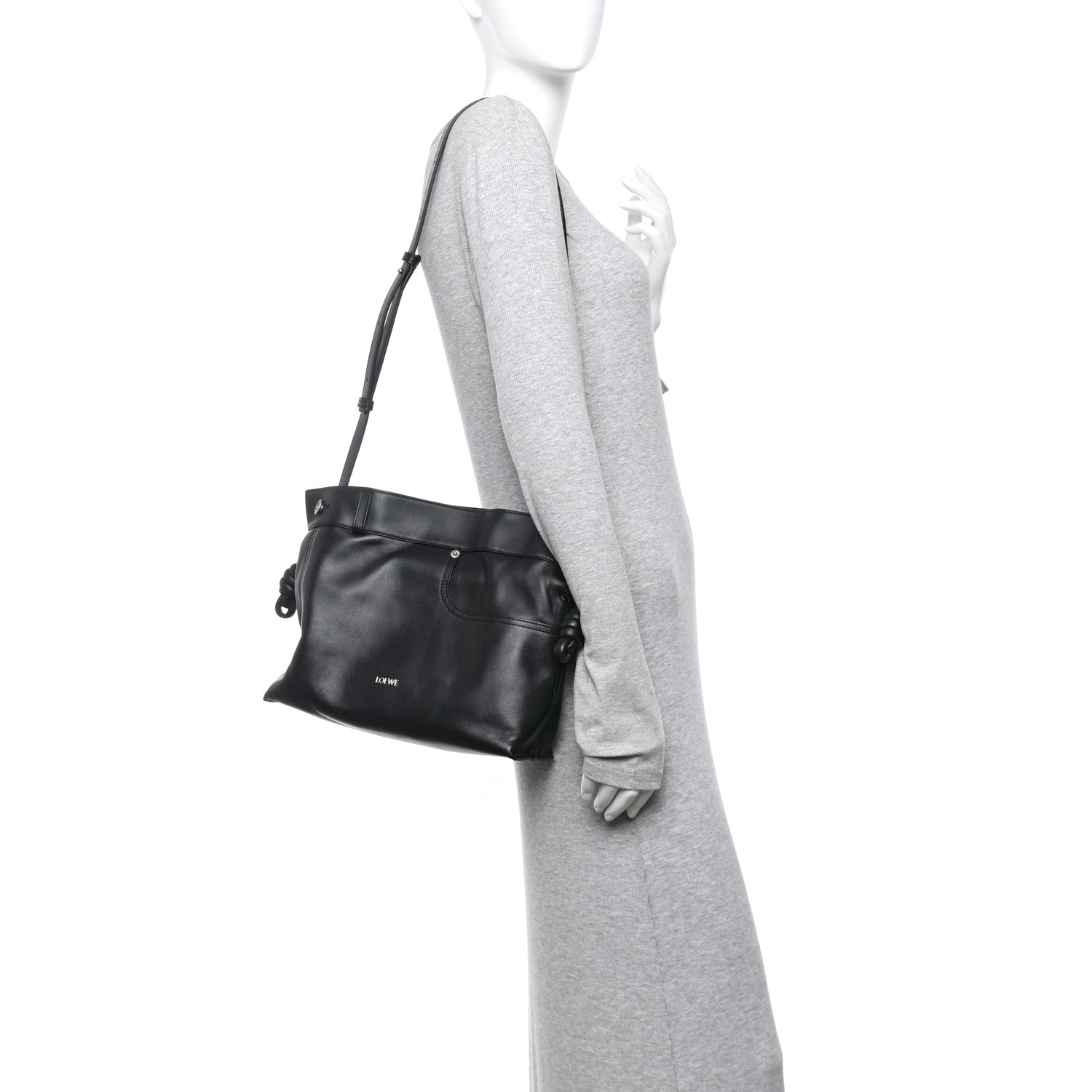 Loewe Shiny Calfskin Medium Panta Flamenco Clutch Black 2 of 13