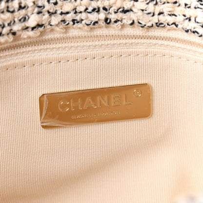 Chanel Tweed Quilted Medium Chanel 19 Flap Ecru Black 6 of 9