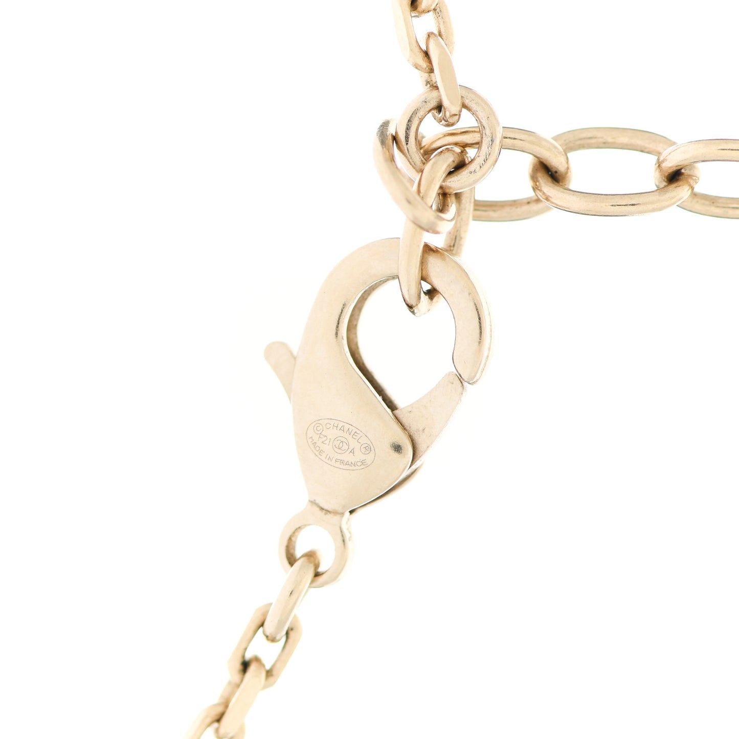 Crystal CC Medallion Necklace Gold