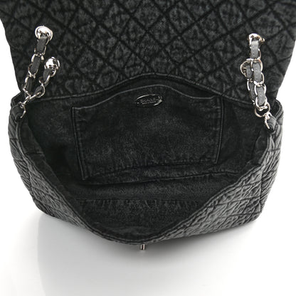 Chanel Denim Quilted Denimpression Flap Grey Black 5 of 11