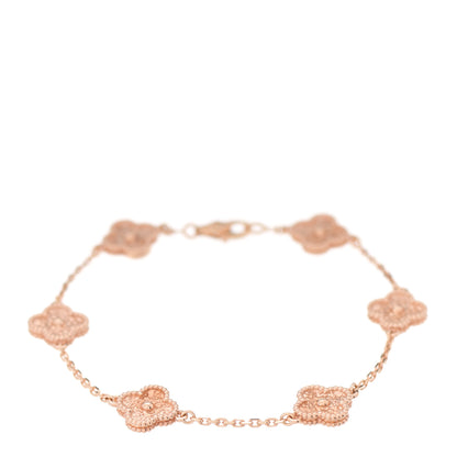 Van Cleef & Arpels 18K Rose Gold 6 Motifs Sweet Alhambra Bracelet 1 of 8
