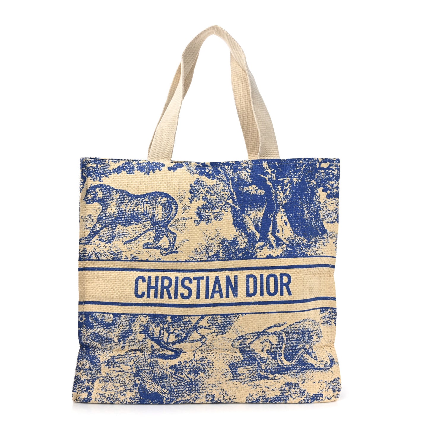 Straw Dioriviera Tote Blue