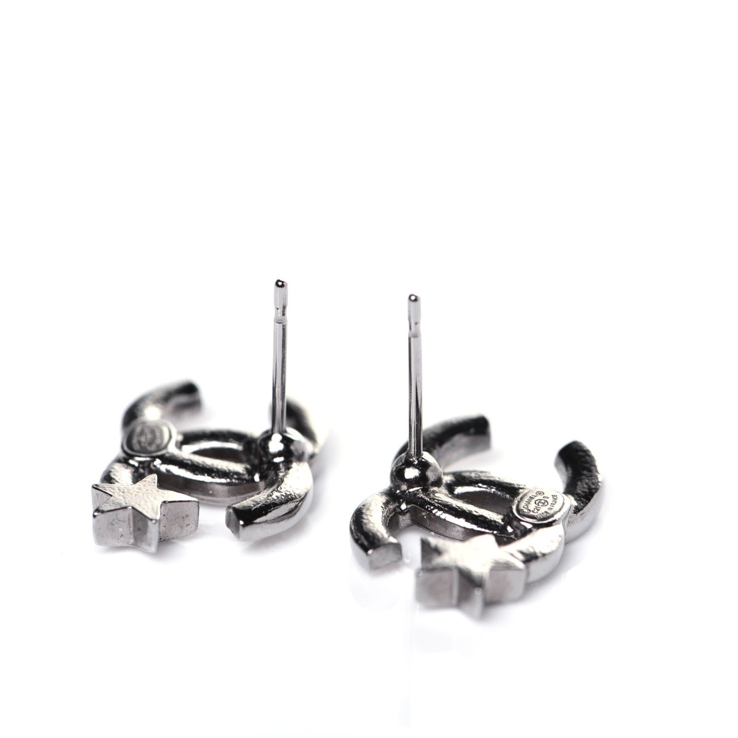 Chanel Crystal CC Starfall Earrings Silver 5 of 6