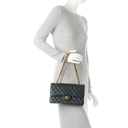 Chanel Caviar Quilted Medium Double Flap Navy 2 of 8