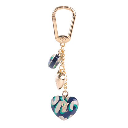 Louis Vuitton Leopard Heart Bag Charm Key Holder Blue Infini 1 of 4