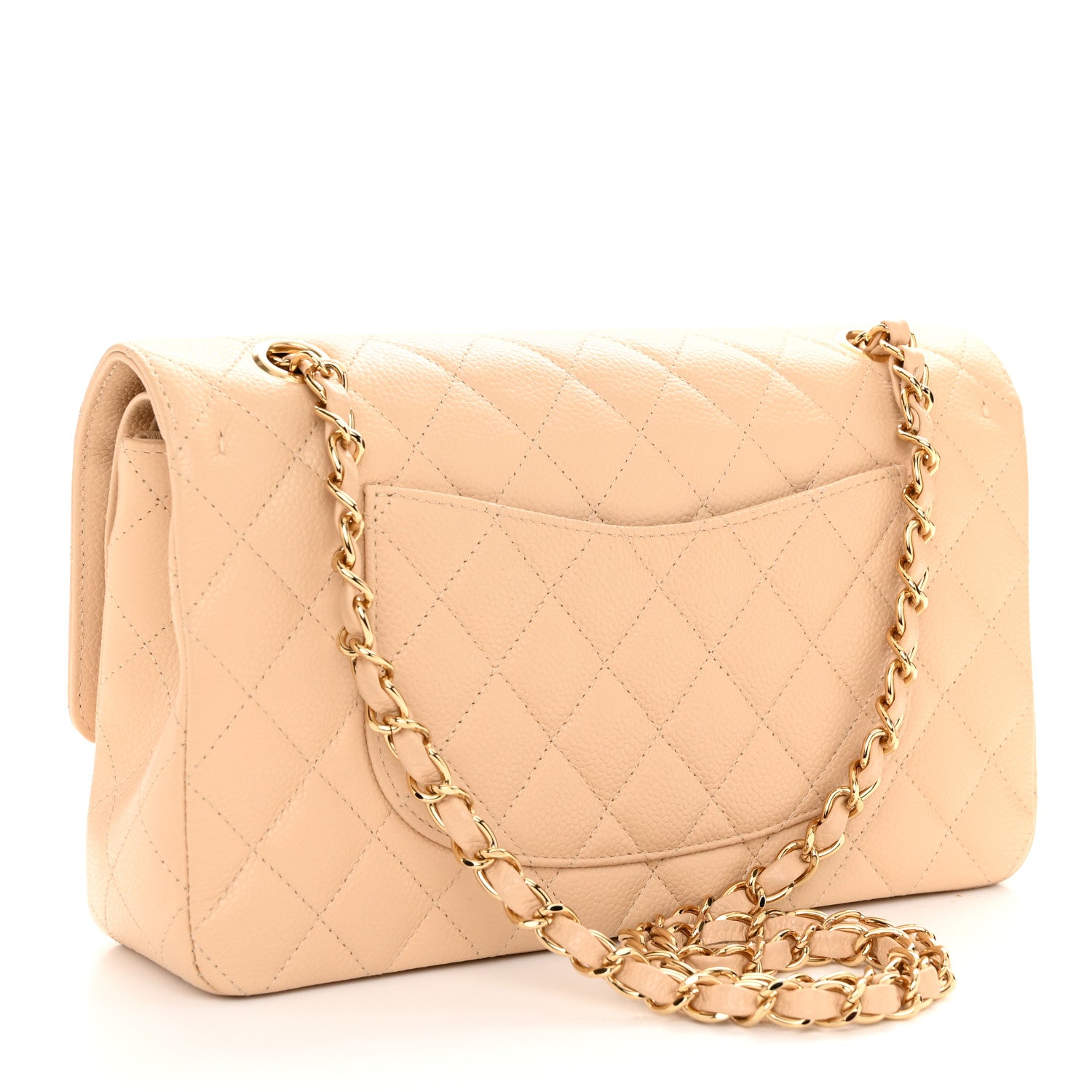 Chanel Caviar Quilted Medium Double Flap Beige 3 of 10