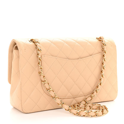 Chanel Caviar Quilted Medium Double Flap Beige 3 of 10