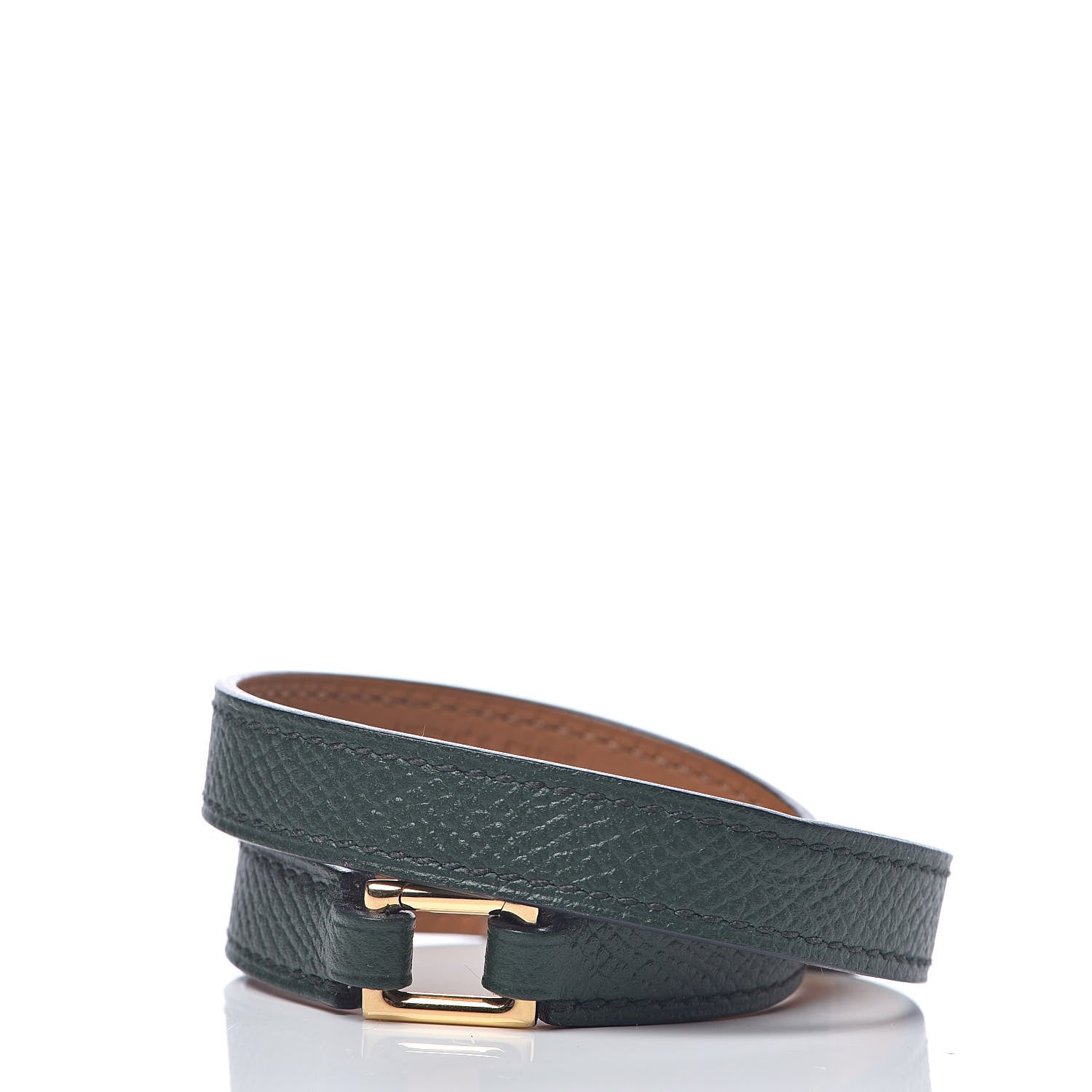 Hermes Epsom Rivale Double Tour Bracelet S Vert Anglais 3 of 7