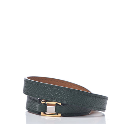 Hermes Epsom Rivale Double Tour Bracelet S Vert Anglais 3 of 7