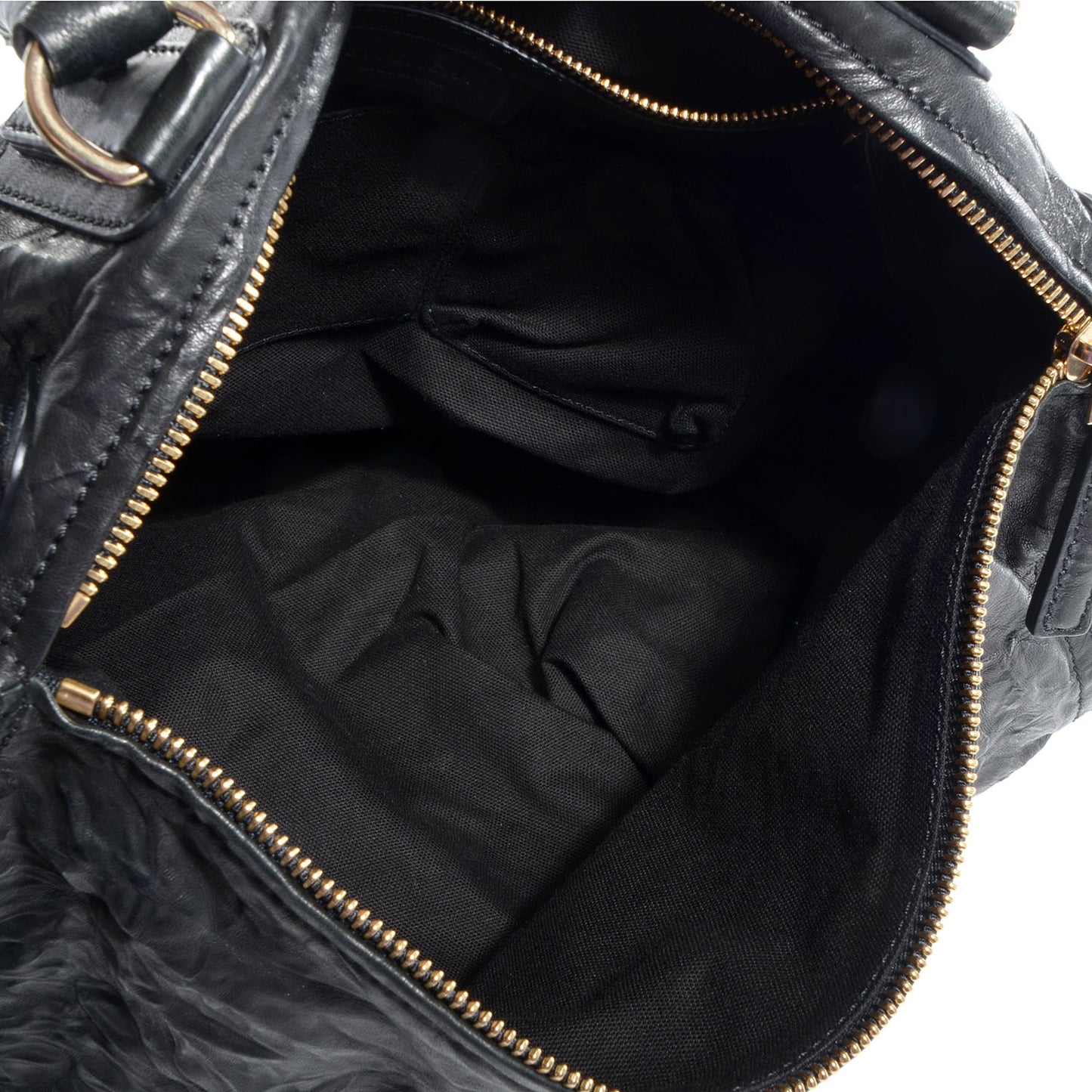 Tumbled Sheepskin Medium Pandora Bag Black