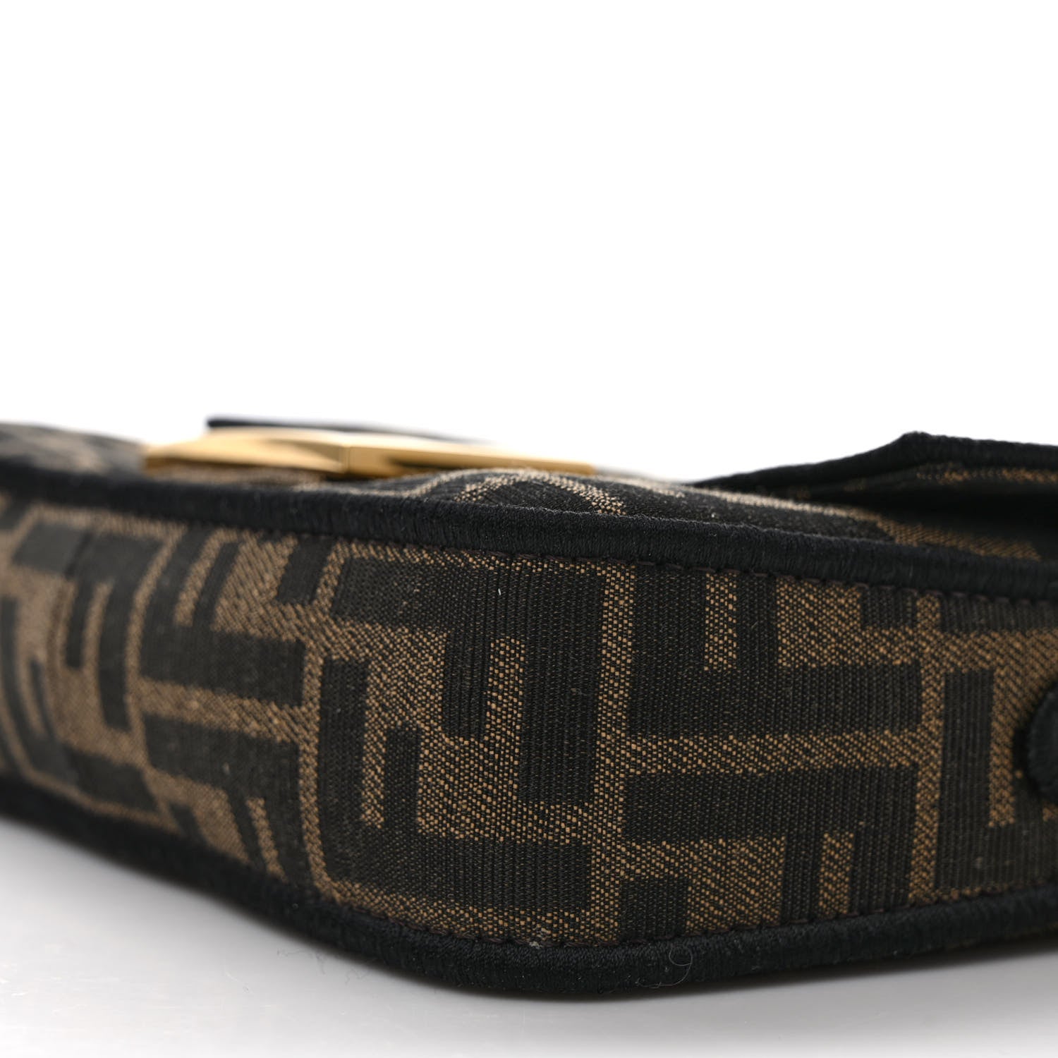 Fendi Fabric Jacquard FF 1974 Mini Baguette Tobacco Moro Black 8 of 8