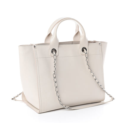 Chanel Caviar Small Studded Deauville Tote Ivory 2 of 9
