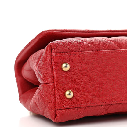 Chanel Caviar Quilted Mini Coco Handle Flap Red 9 of 10
