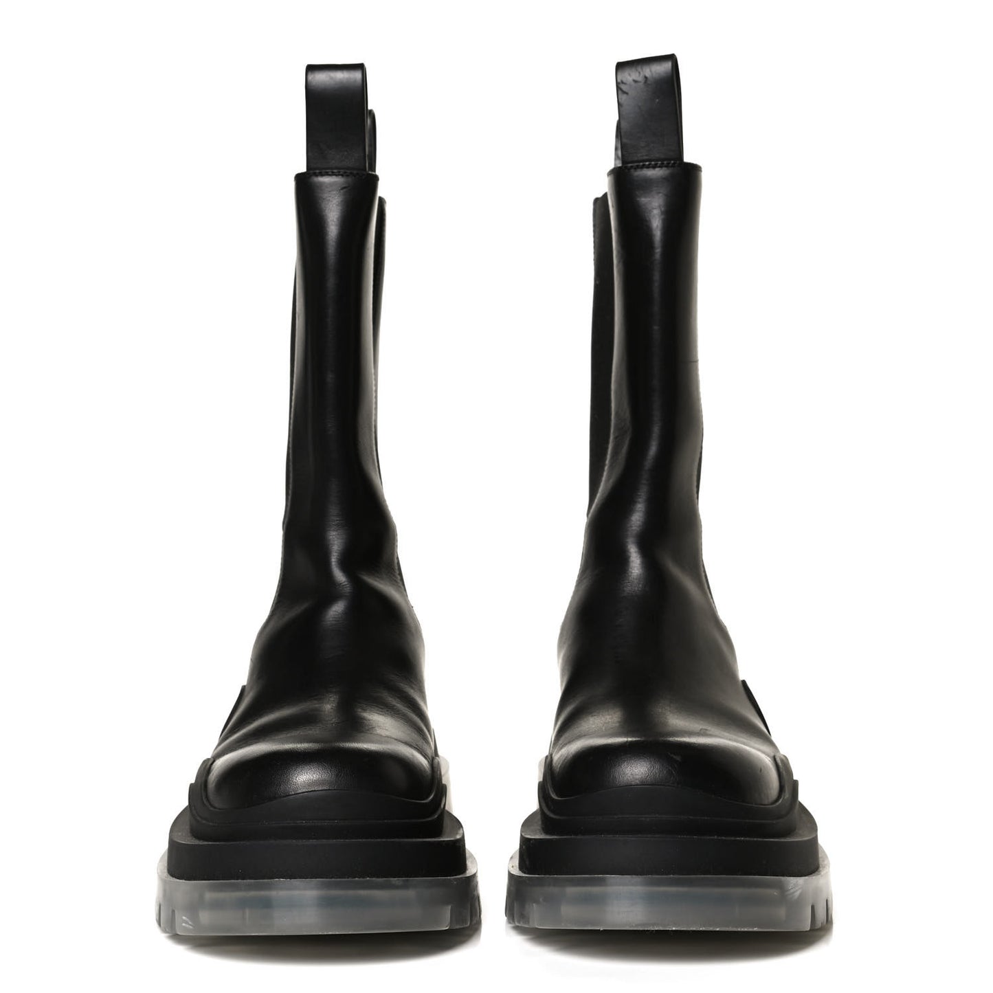 Calfskin The Tire Chelsea Boots 39 Black Transparent