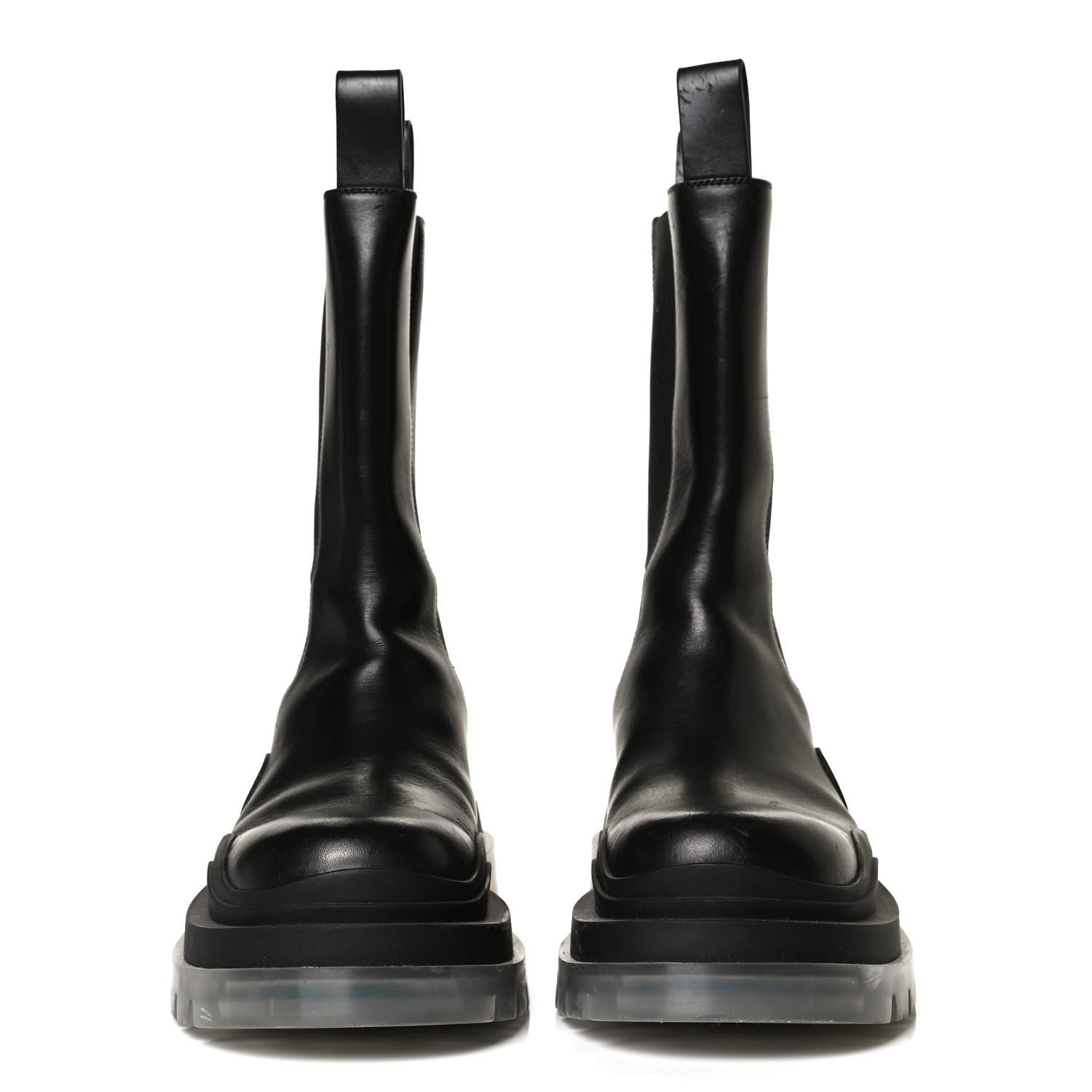 Bottega Veneta Calfskin The Tire Chelsea Boots 39 Black Transparent 2 of 14