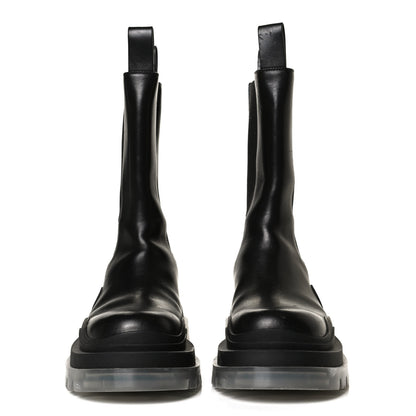 Bottega Veneta Calfskin The Tire Chelsea Boots 39 Black Transparent 2 of 14