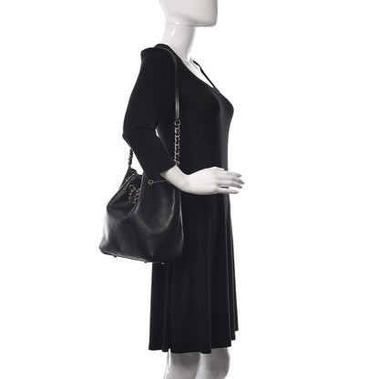 Chanel Lambskin Stitched Drawstring Bag Black 2 of 10
