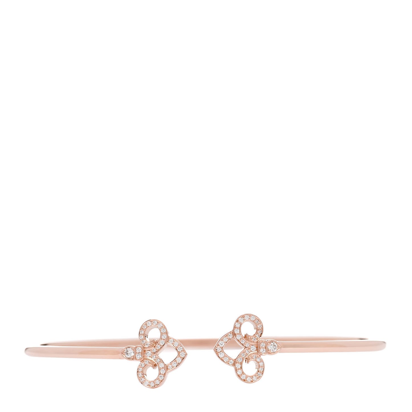 18K Rose Gold Diamond Fleur De Lis Wire Bracelet