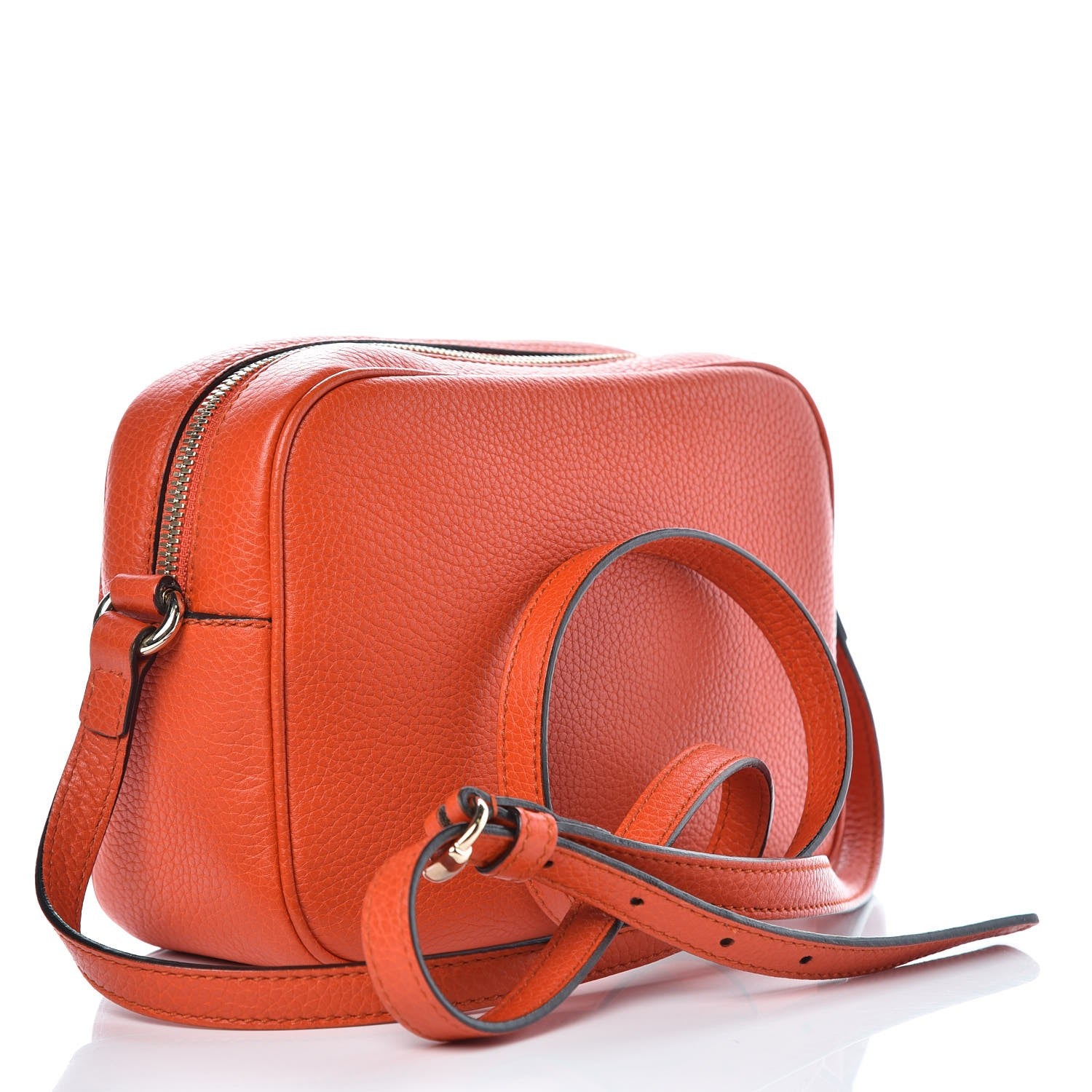 Gucci Pebbled Calfskin Small Soho Disco Bag Sun Orange 3 of 7