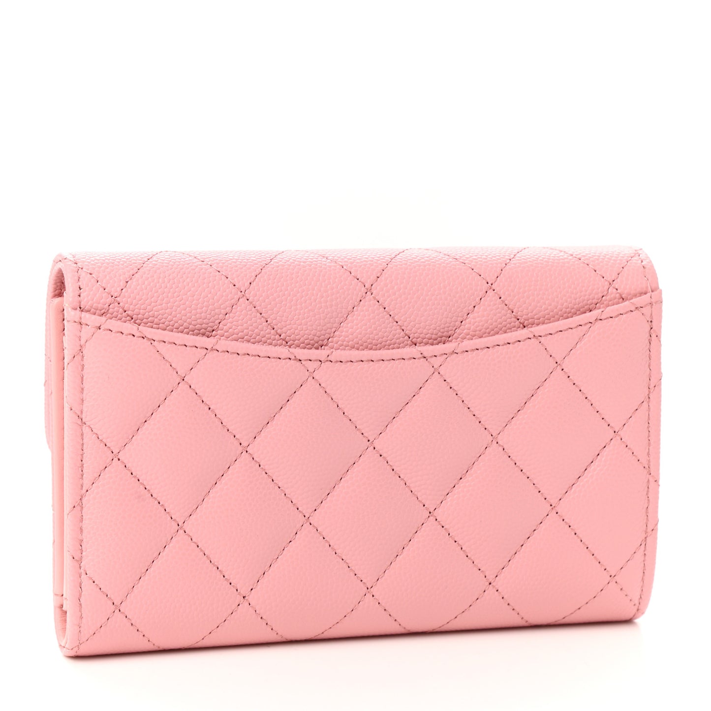 Caviar Quilted Medium Flap Wallet Pink