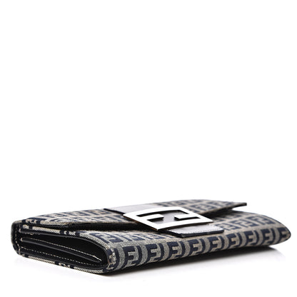 Fendi Zucchino Forever Continental Wallet Navy 3 of 11