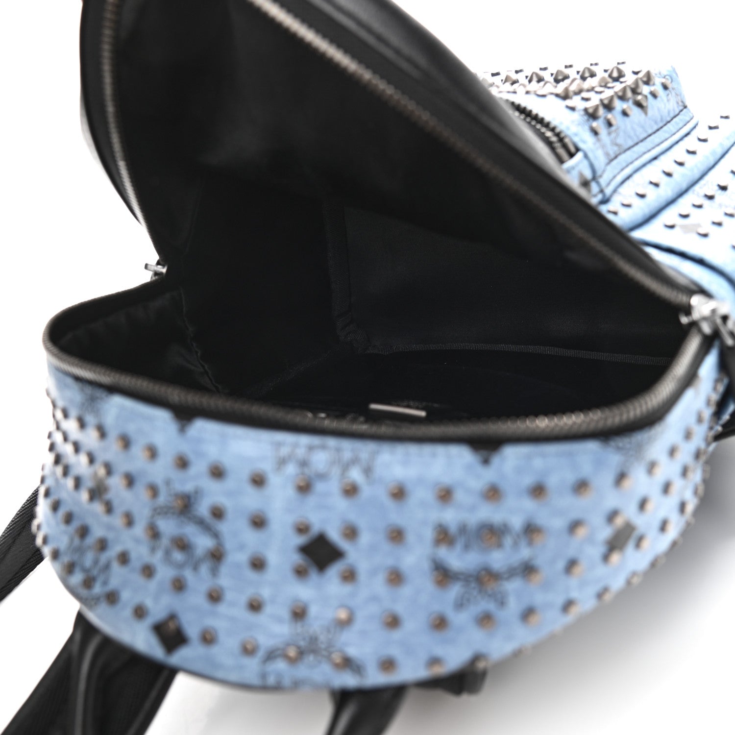 MCM Visetos Studded Medium Stark Backpack Blue 4 of 9