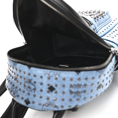 MCM Visetos Studded Medium Stark Backpack Blue 4 of 9