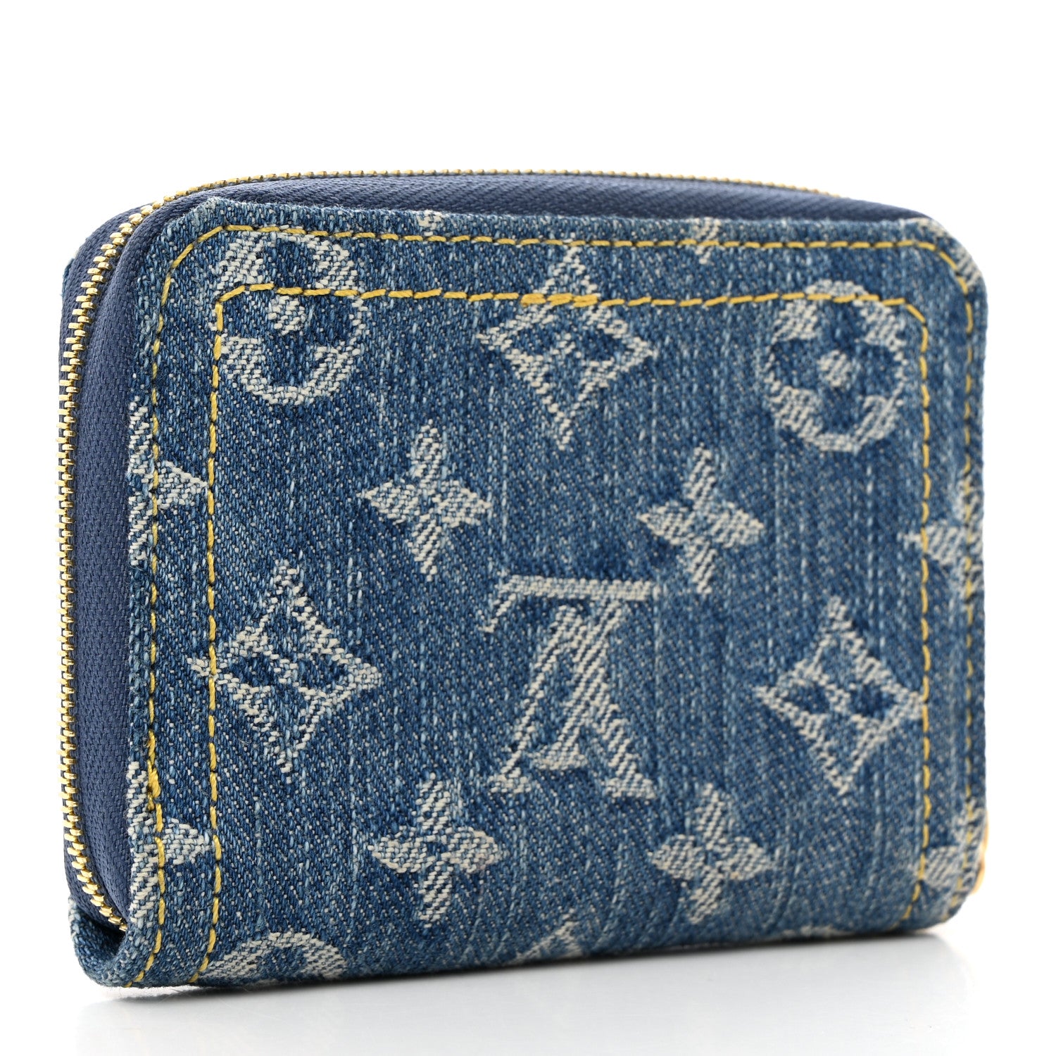 Louis Vuitton Denim Monogram Zippy Coin Purse Blue 3 of 7