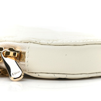 Christian Dior Lambskin Cannage Dioramour Lady Dior Phone Holder Latte 9 of 10