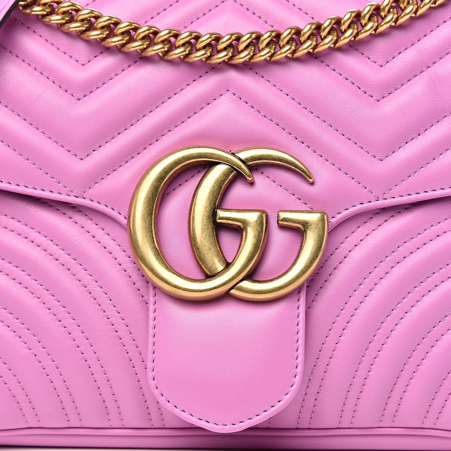 Gucci Calfskin Matelasse Medium GG Marmont Shoulder Bag Candy Mousse 10 of 11