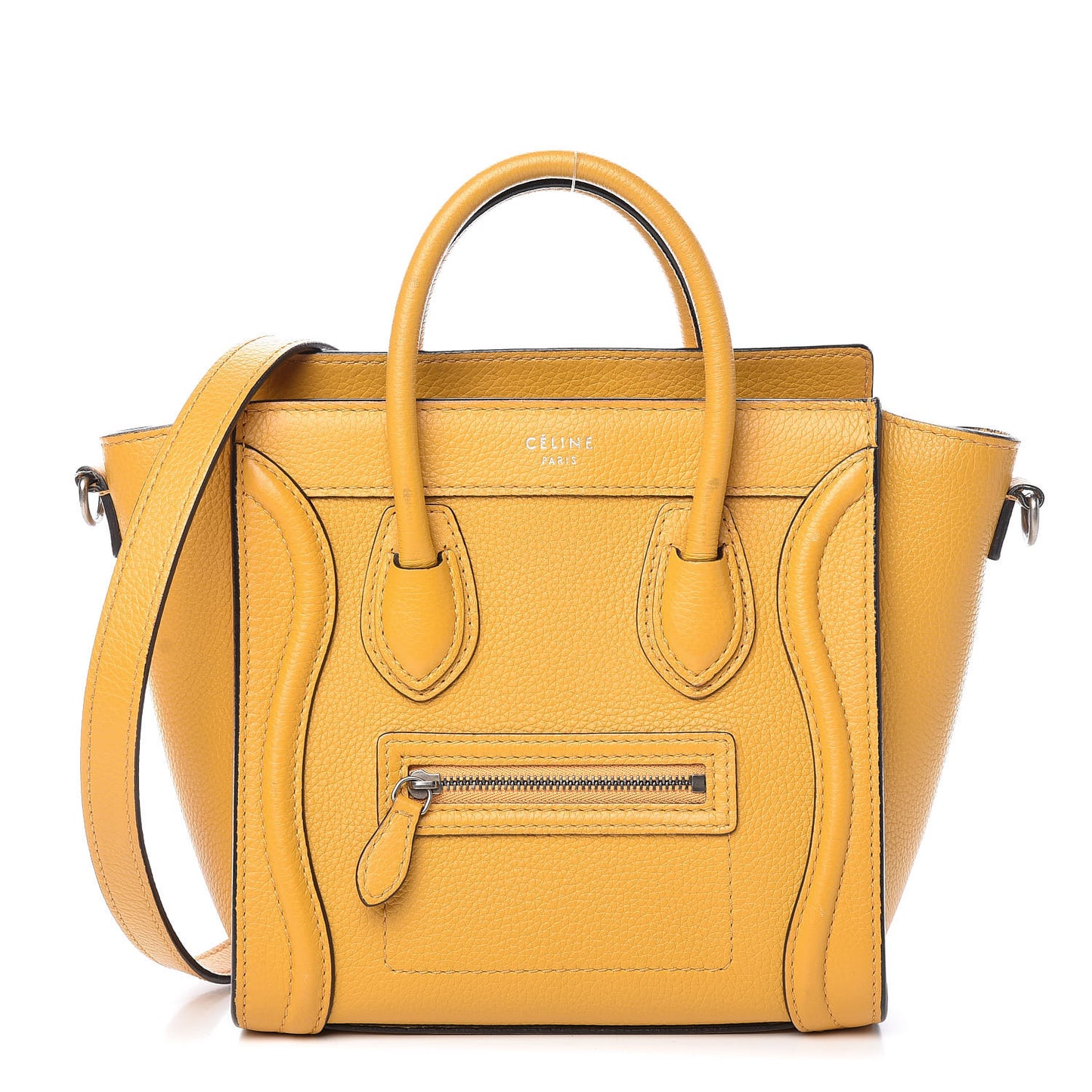 Drummed Calfskin Nano Luggage Ocre