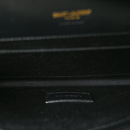 Saint Laurent Lambskin Patent Monogram Cassandre Clasp Flap Pouch Black 5 of 8