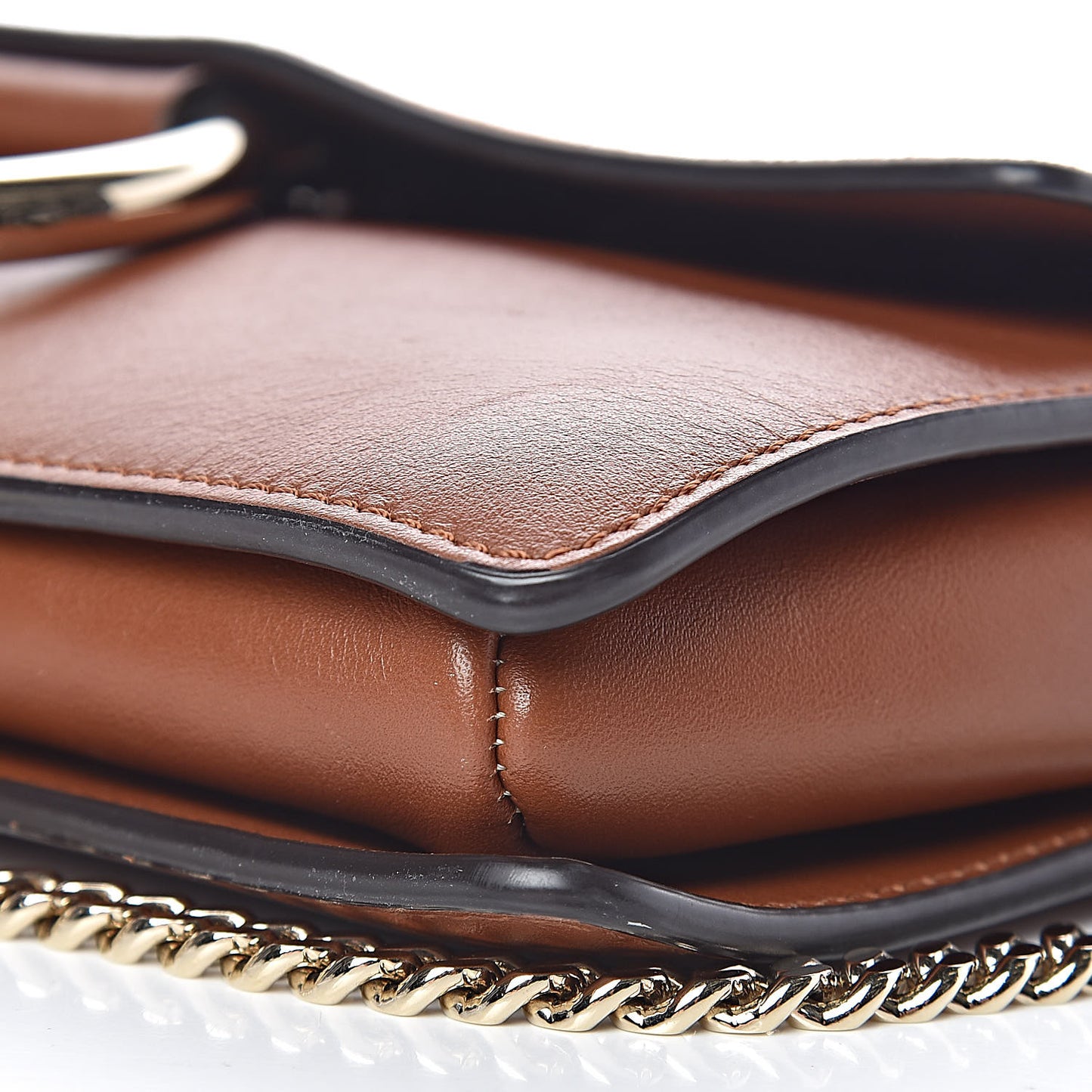 Suede Calfskin Small Faye Shoulder Bag Tobacco