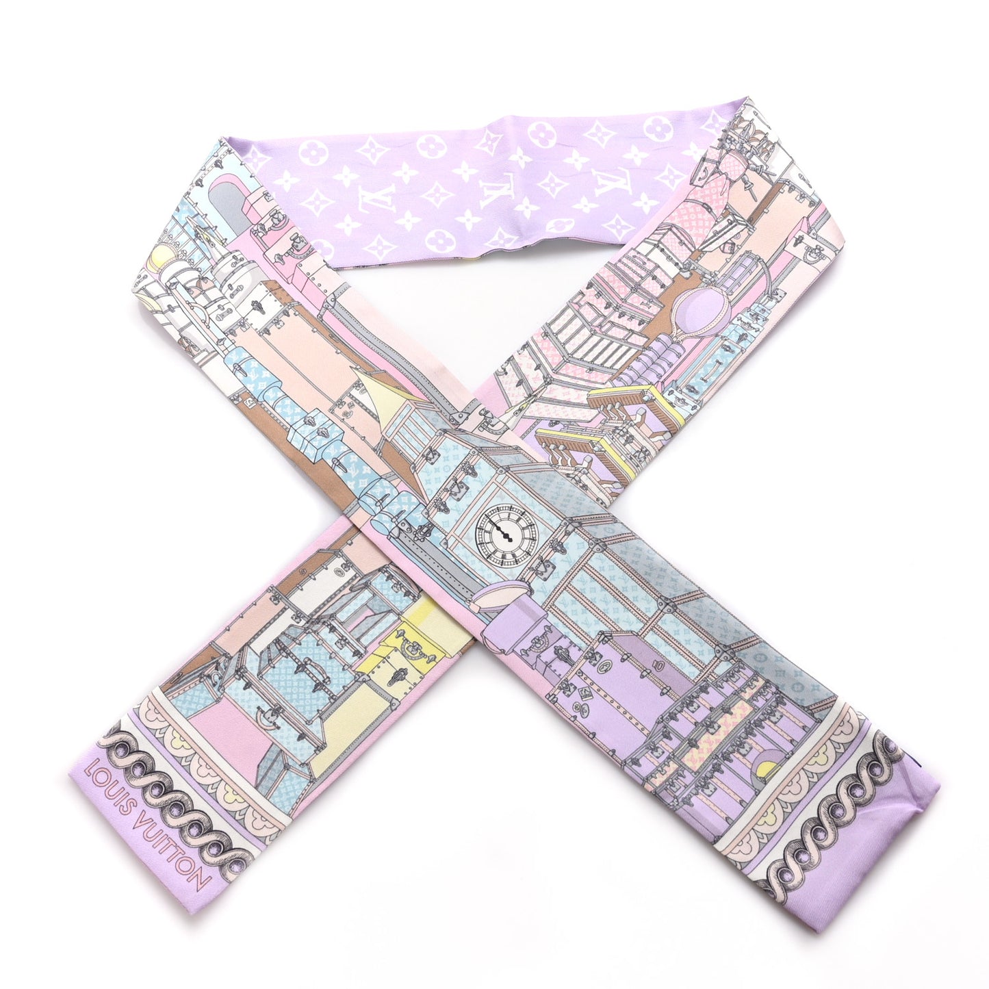 Silk Monogram Around The World Bandeau Mauve