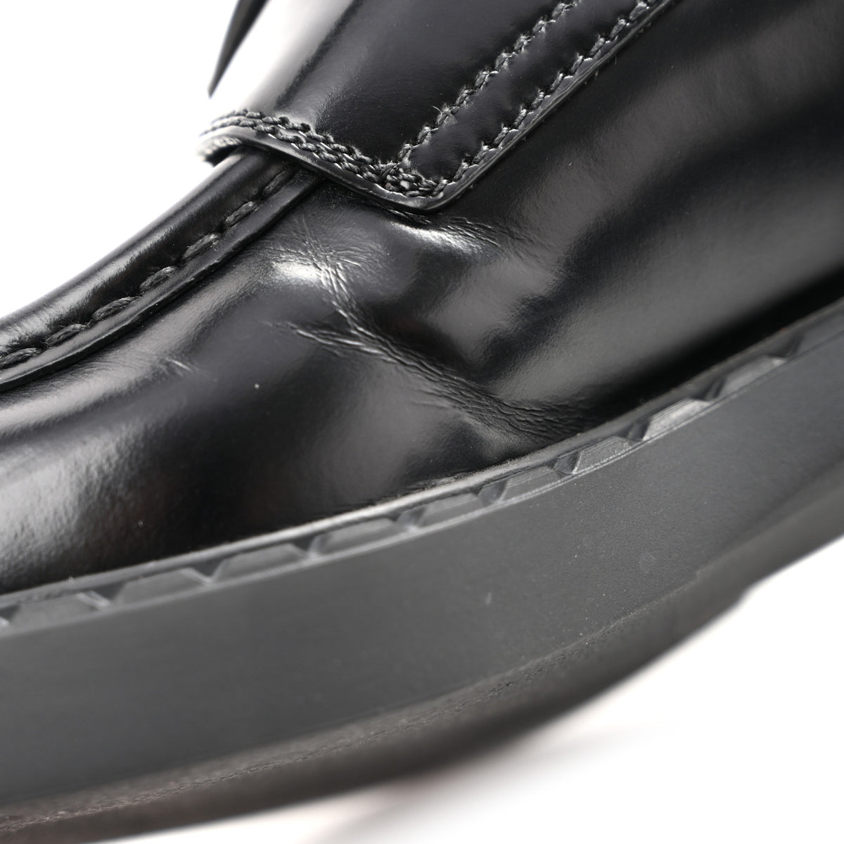 Spazzolato Metal Triangle Logo 50mm Loafers 37 Black