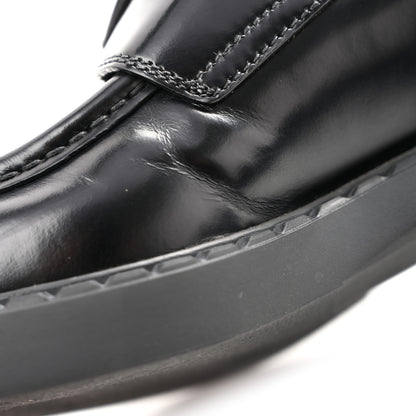 Prada Spazzolato Metal Triangle Logo 50mm Loafers 37 Black 10 of 10