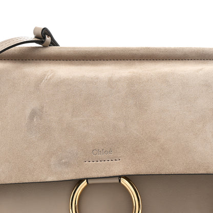 Chloe Calfskin Suede Medium Faye Shoulder Bag Motty Grey 7 of 9