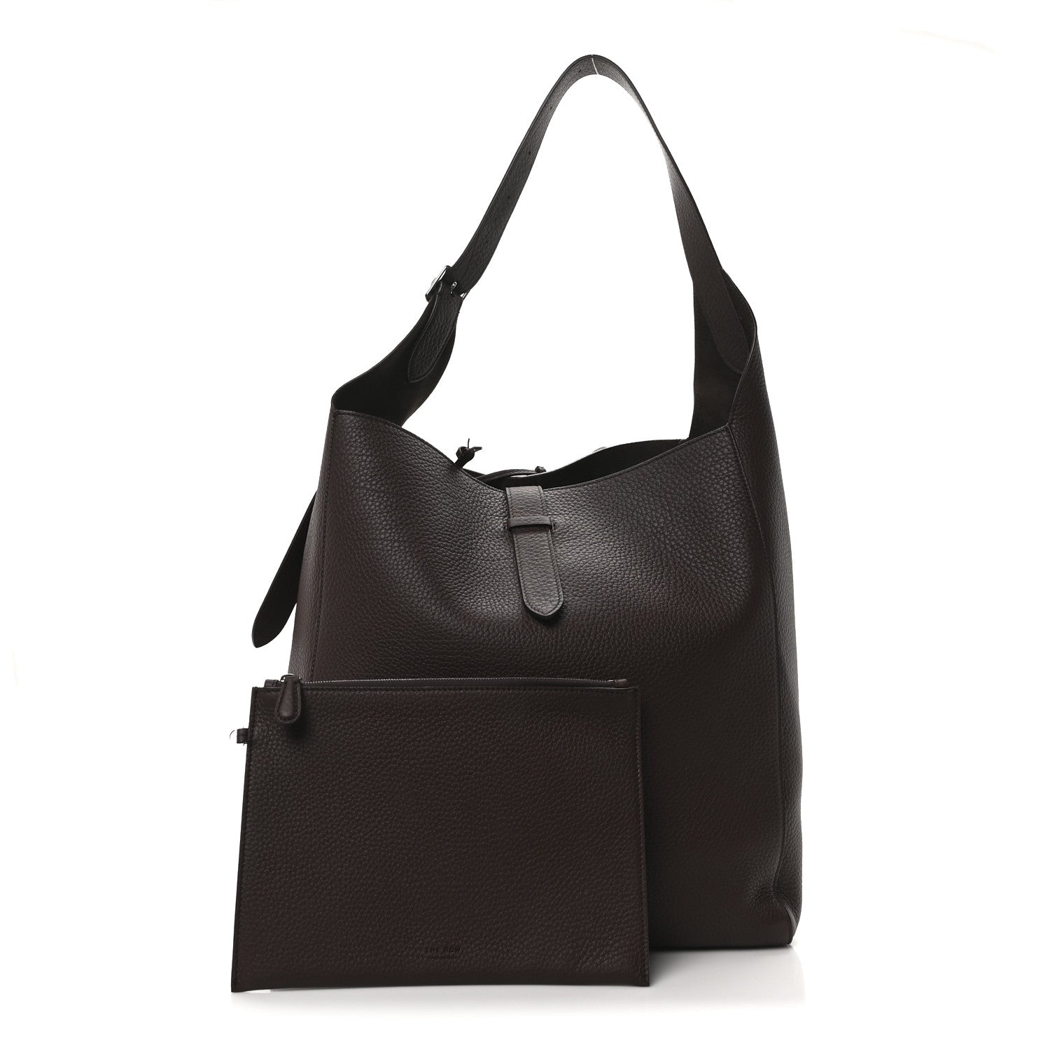 The Row Grained Calfskin Blake Hobo Acajou 3 of 10