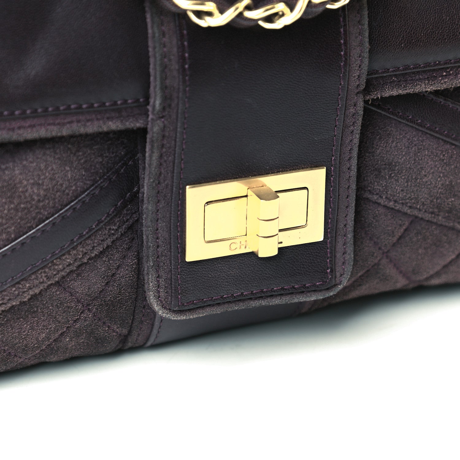 Chanel Suede Union Jack Jumbo Mademoiselle Flap Purple 10 of 13