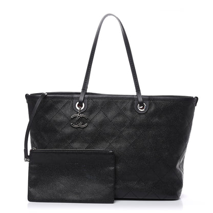 Chanel Grained Calfskin Large Shopping Fever Tote Black 1 of 17